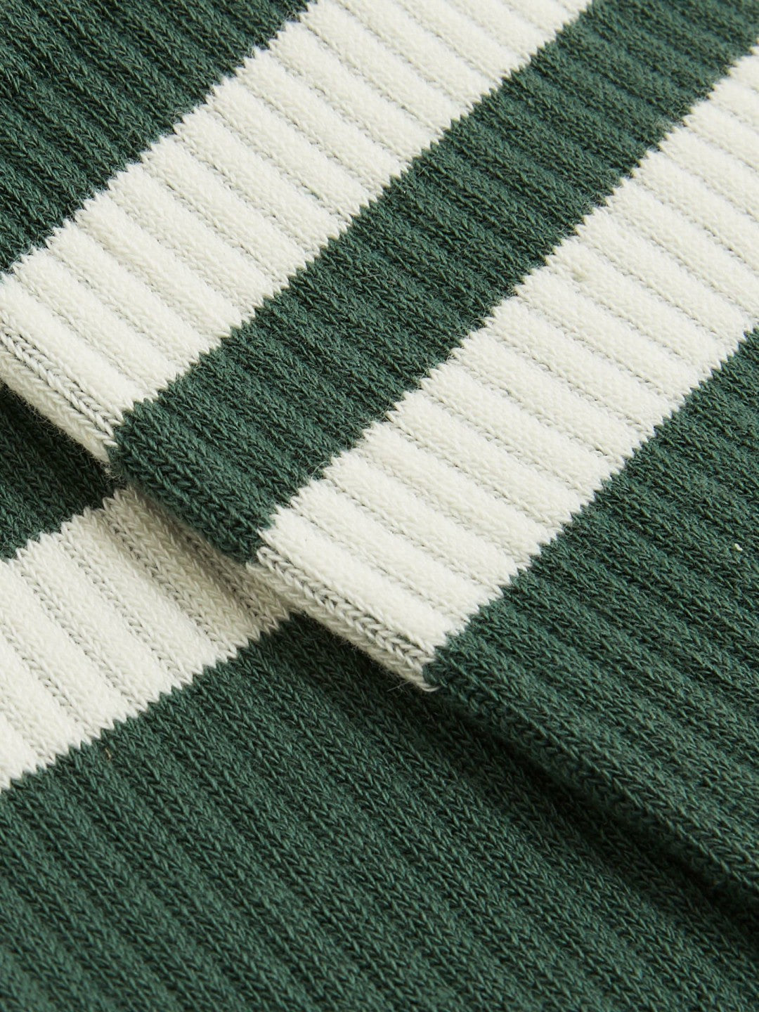 Cotton-Blend Double-Stripe Socks Pine Green/Ecru | Mens