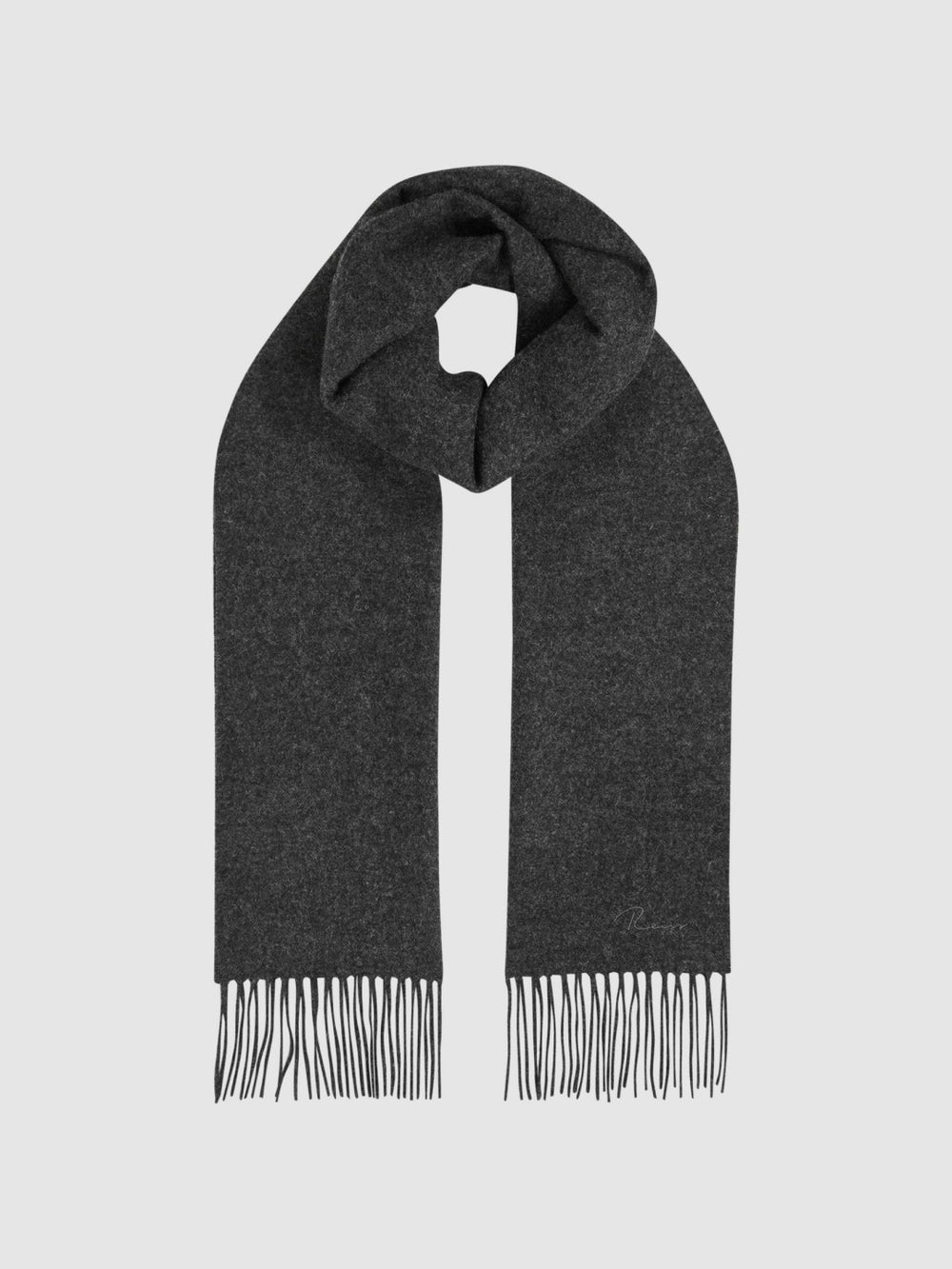 Wool and Cashmere Scarf Charcoal | Mens