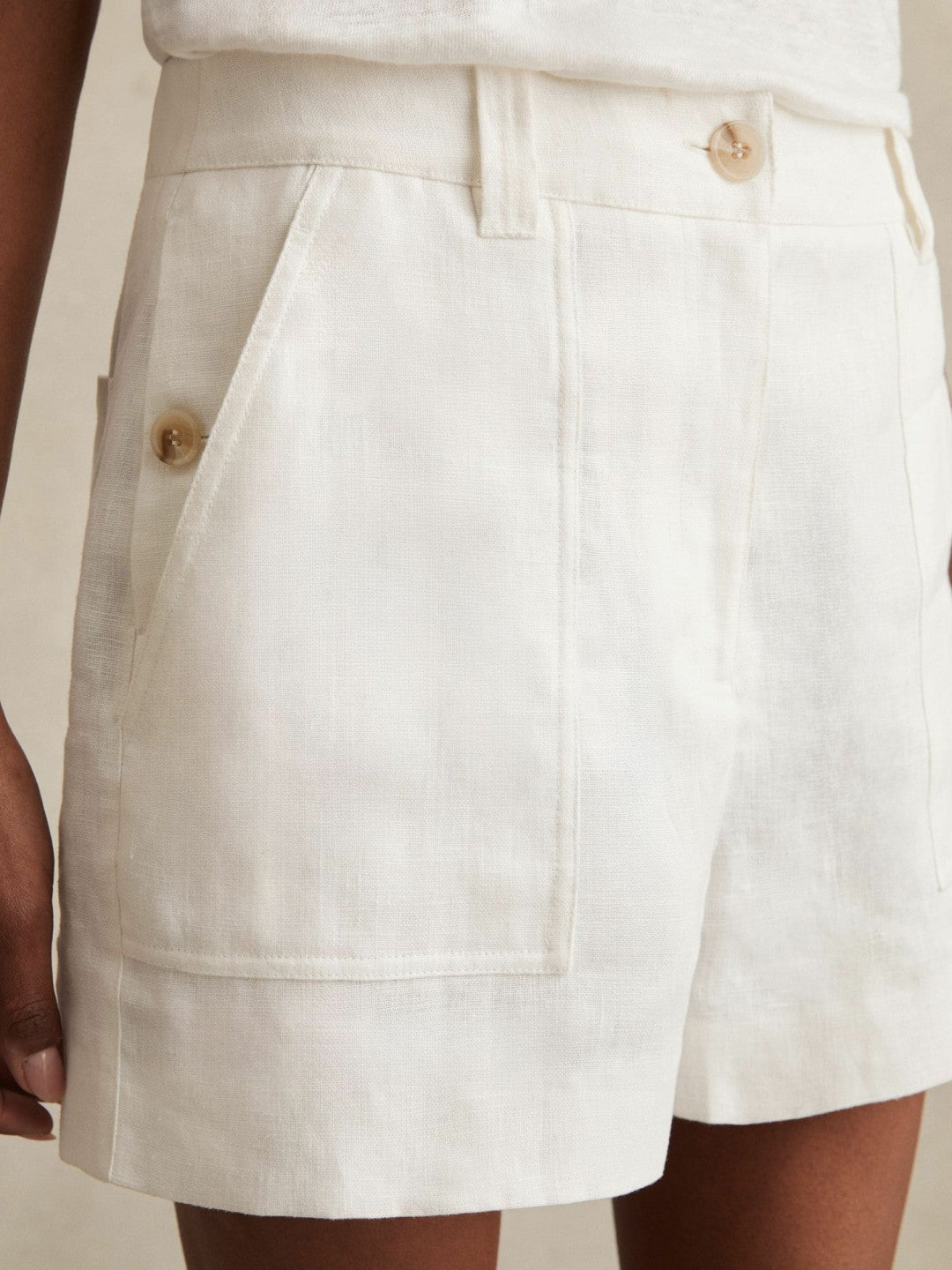 Linen Shorts White | Womens