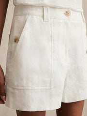 Linen Shorts White | Womens