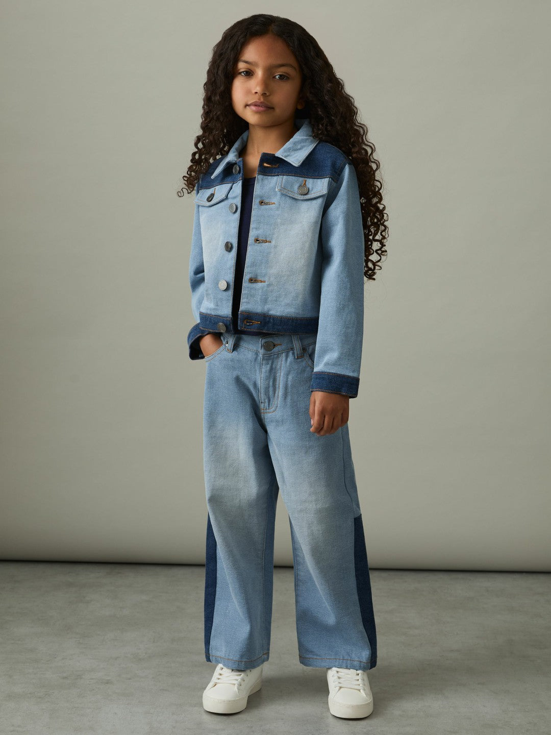 4-9 yrs Patchwork Two-Tone Denim Jacket Blue | Children