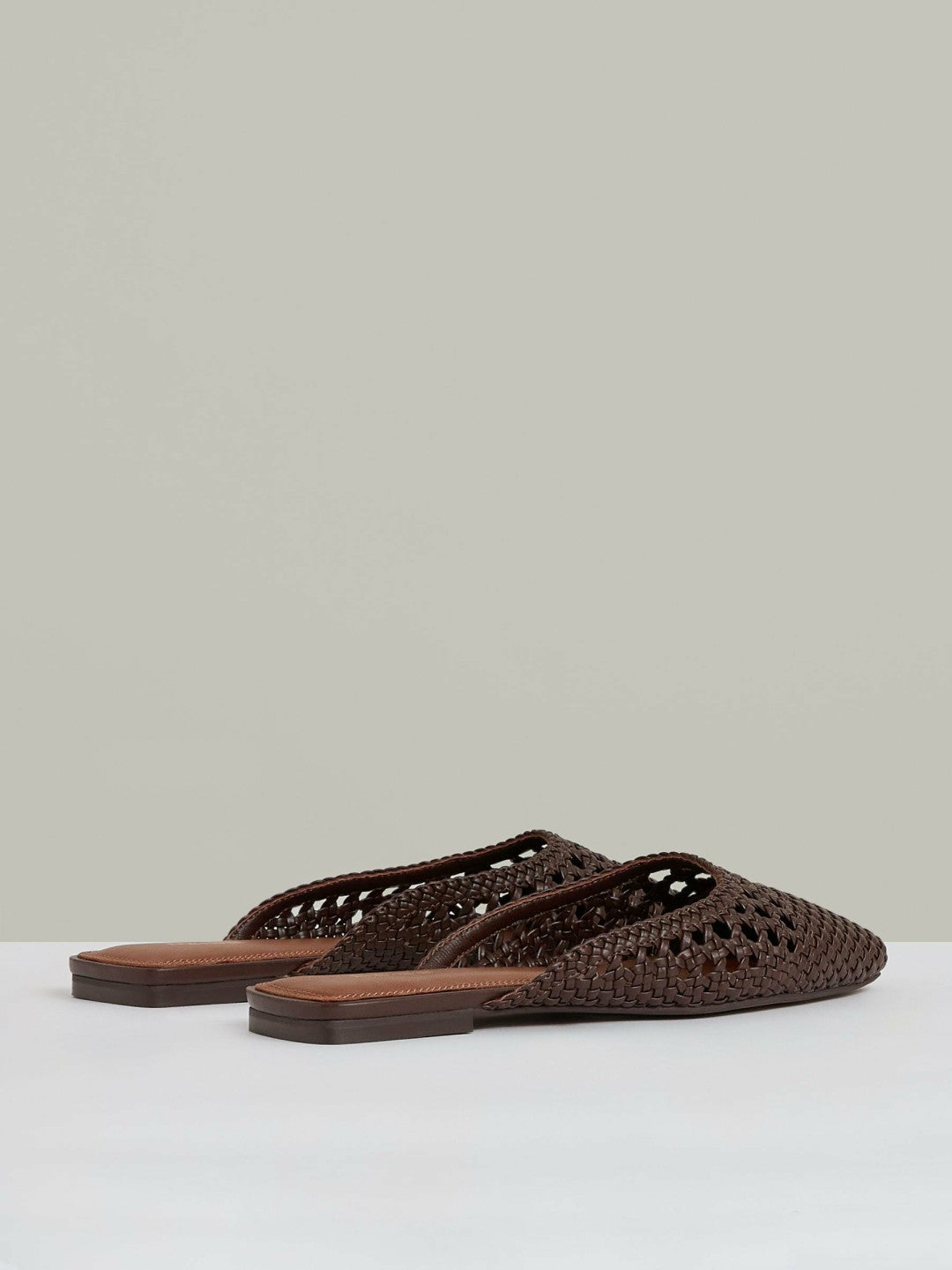 Woven Slip-On Mules Chocolate | Womens