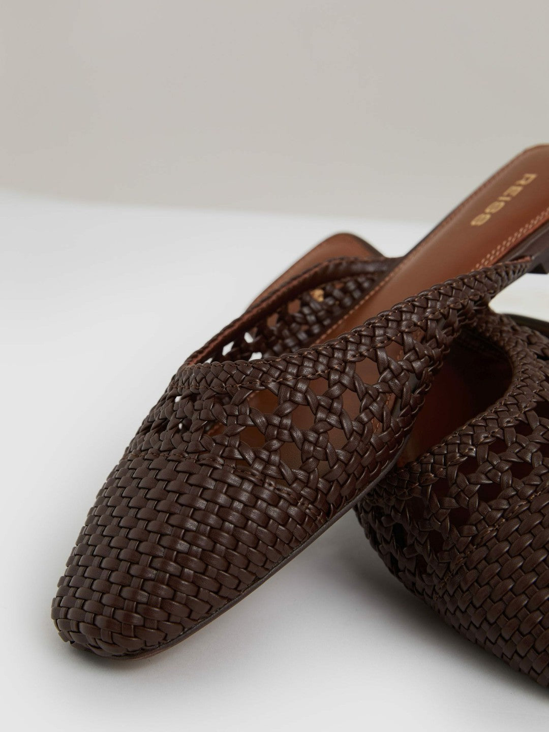 Woven Slip-On Mules Chocolate | Womens