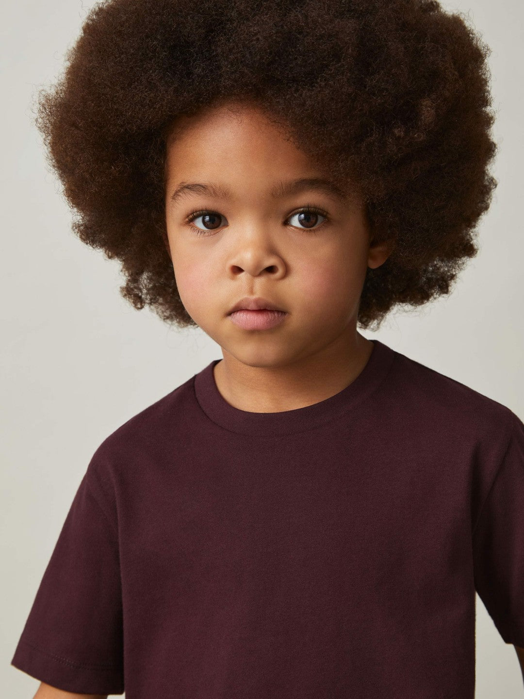 9-13 yrs Cotton Crew-Neck T-Shirt Bordeaux | Children