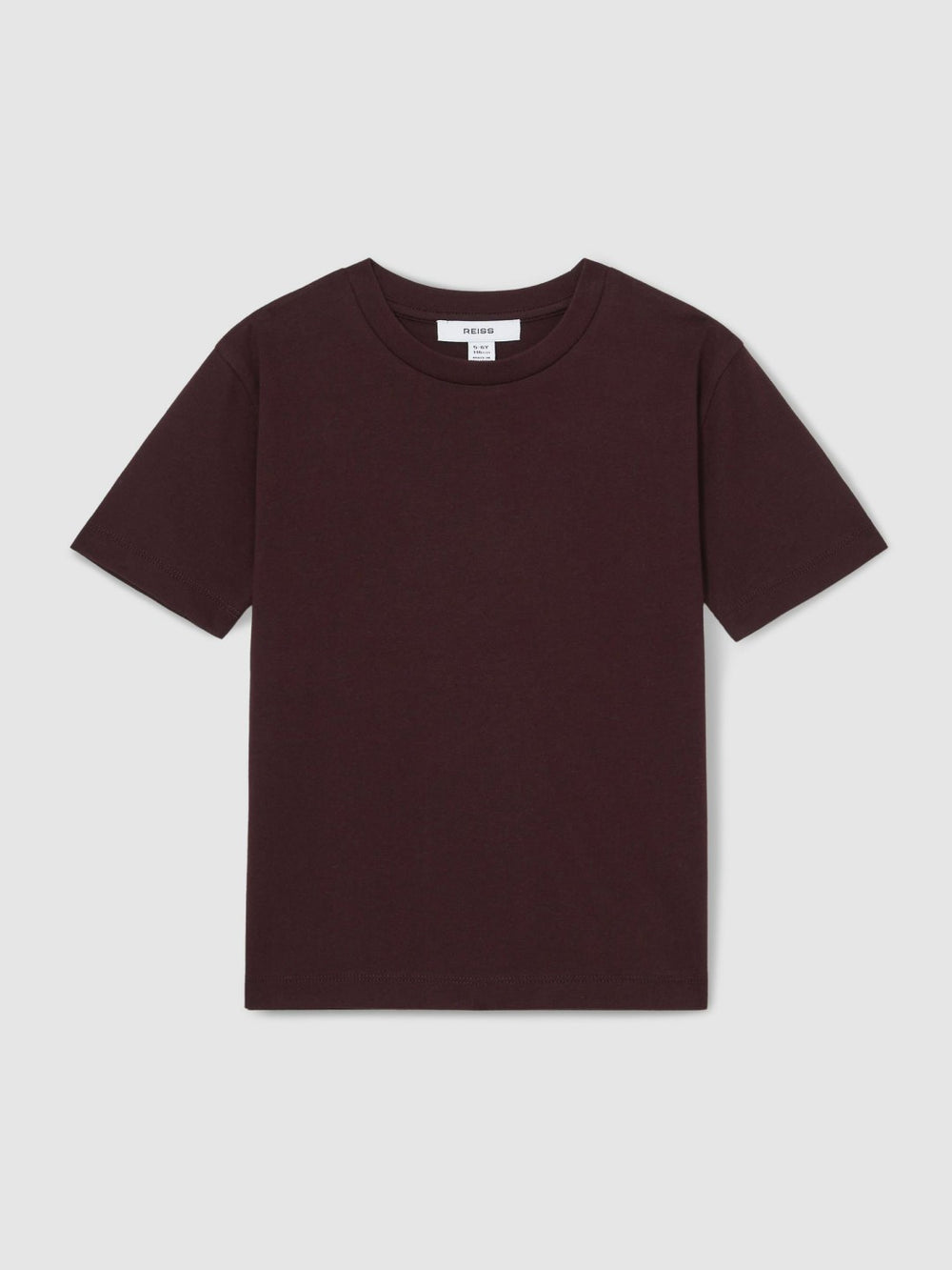 9-13 yrs Cotton Crew-Neck T-Shirt Bordeaux | Children
