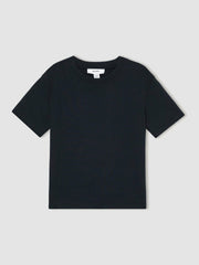 9-13 yrs Cotton Crew-Neck T-Shirt Navy | Children