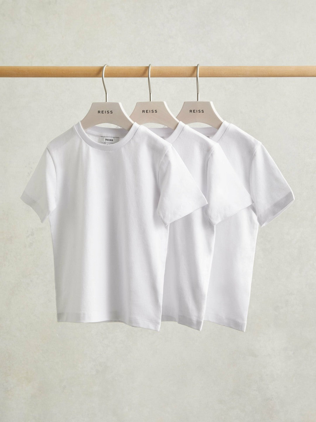 Cotton Crew-Neck T-Shirts 3 Pack White | Children