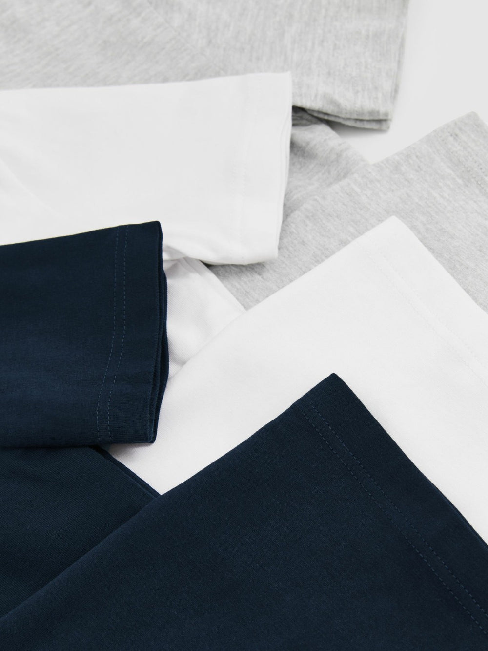 3-9 yrs Cotton Crew-Neck T-Shirts 3 Pack White/Navy/Soft Grey | Children