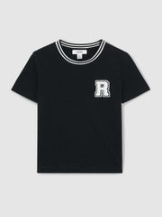 3-9 yrs Cotton Letter Patch T-Shirt Navy | Children