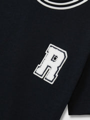 3-9 yrs Cotton Letter Patch T-Shirt Navy | Children