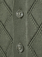 9-13 yrs Cotton Blend Diamond Knit Shirt Dark Sage | Children