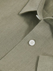 3-9 yrs Short Sleeve Linen Shirt Thyme Green | Children
