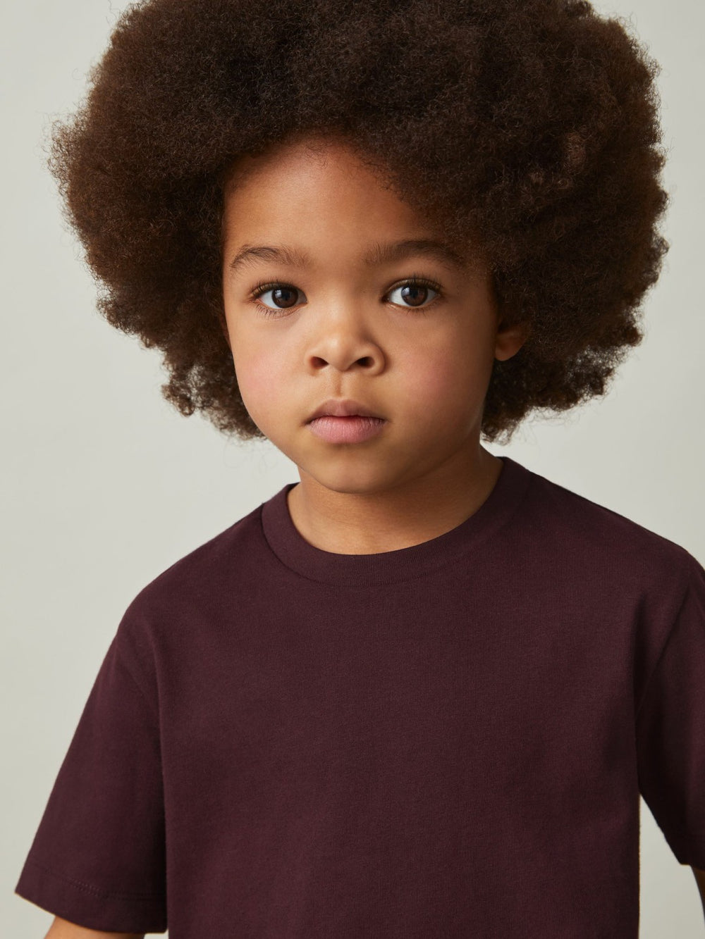 3-9 yrs Cotton Crew-Neck T-Shirt Bordeaux | Children