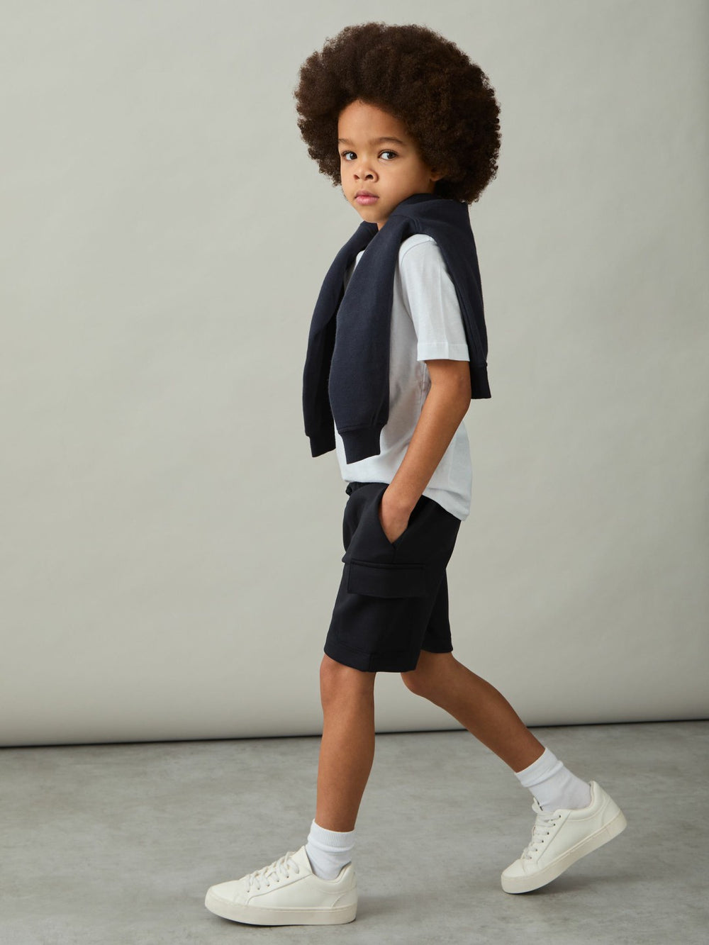 3-9 yrs Interlock-Jersey Cargo Shorts Navy | Children