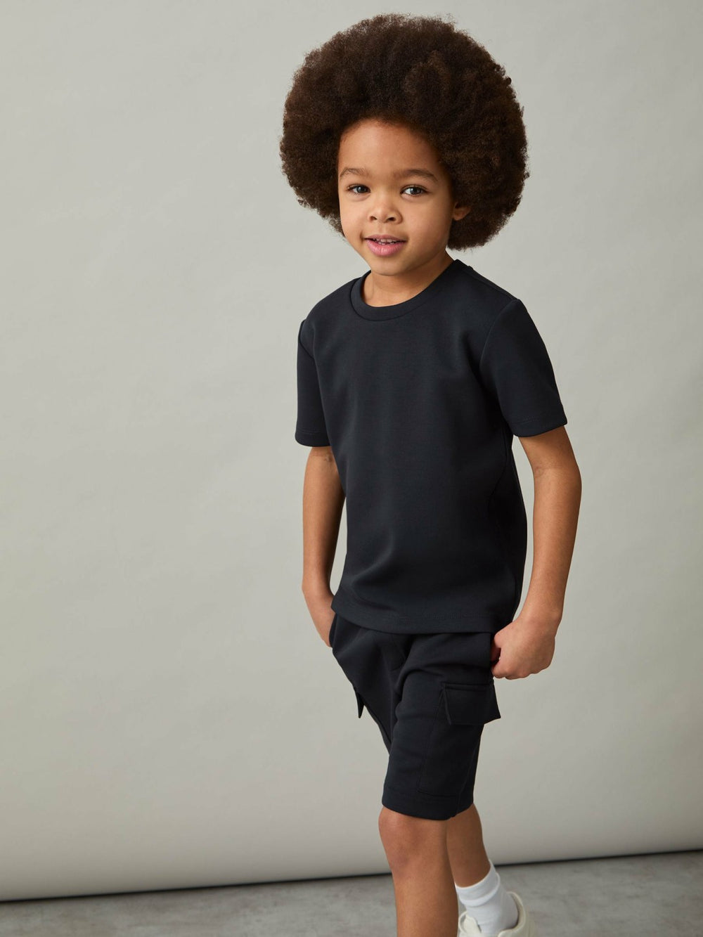 3-9 yrs Interlock-Jersey Crew-Neck T-Shirt Navy | Children