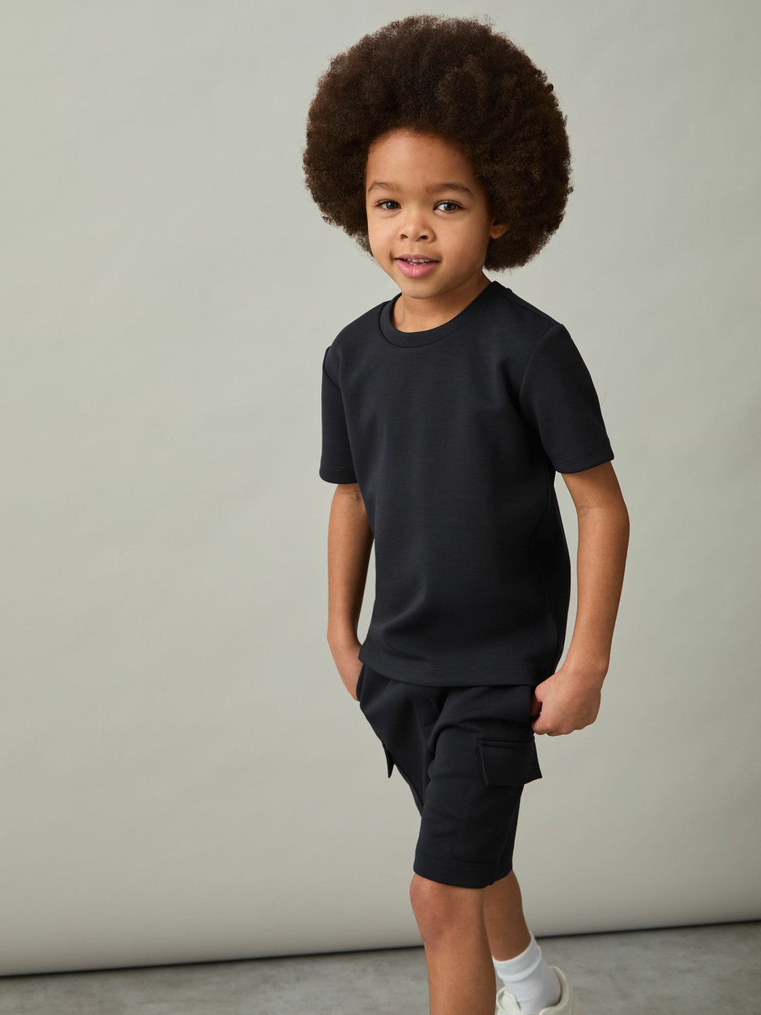 9-13 yrs Interlock-Jersey Crew-Neck T-Shirt Navy | Children