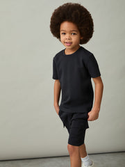 9-13 yrs Interlock-Jersey Crew-Neck T-Shirt Navy | Children