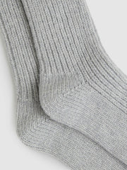 Rib-Knit Socks With Cashmere Grey | Womens