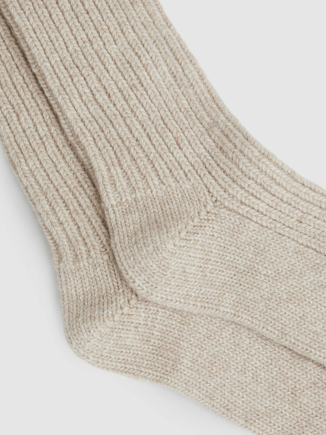 Rib-Knit Socks With Cashmere Oatmeal | Womens