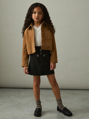 13-14 yrs Piqué Zip-Detail Mini Skirt Black | Children