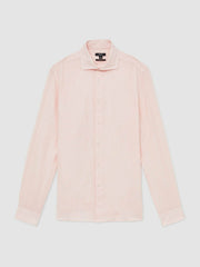 Linen Button-Through Shirt Prep Pink | Mens