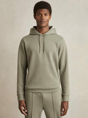 Interlock Jersey Drawstring Hoodie Sage | Mens