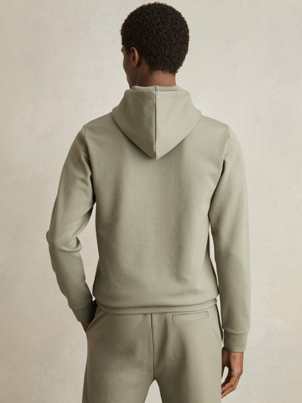 Interlock Jersey Drawstring Hoodie Sage | Mens