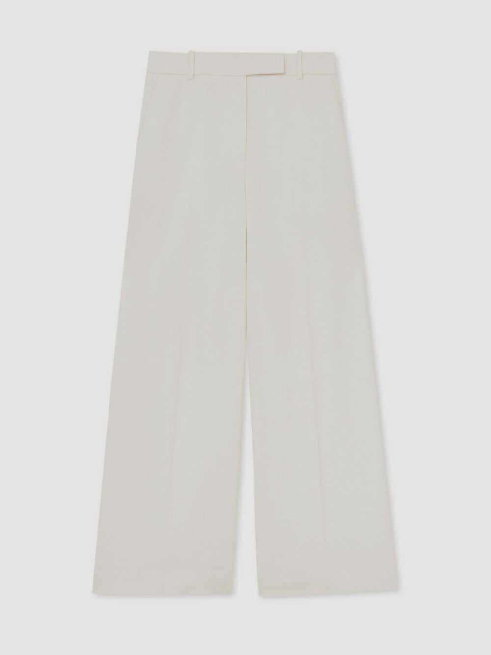 Petite Linen-Blend Wide-Leg Trousers White | Womens