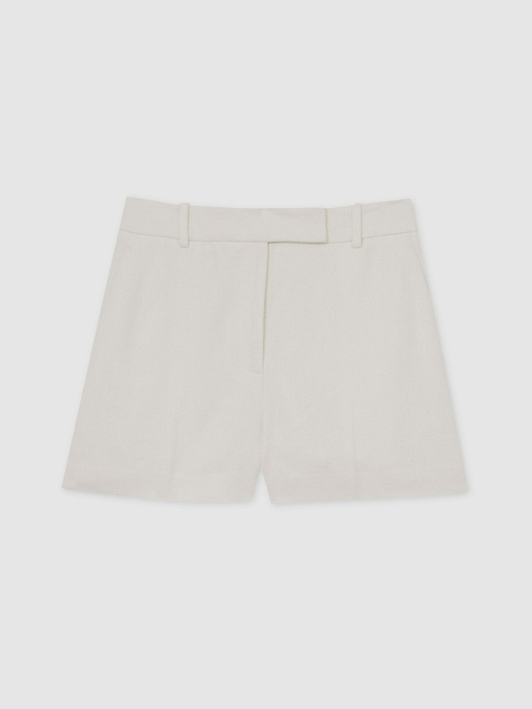 Linen-Blend Tailored Shorts White | Womens
