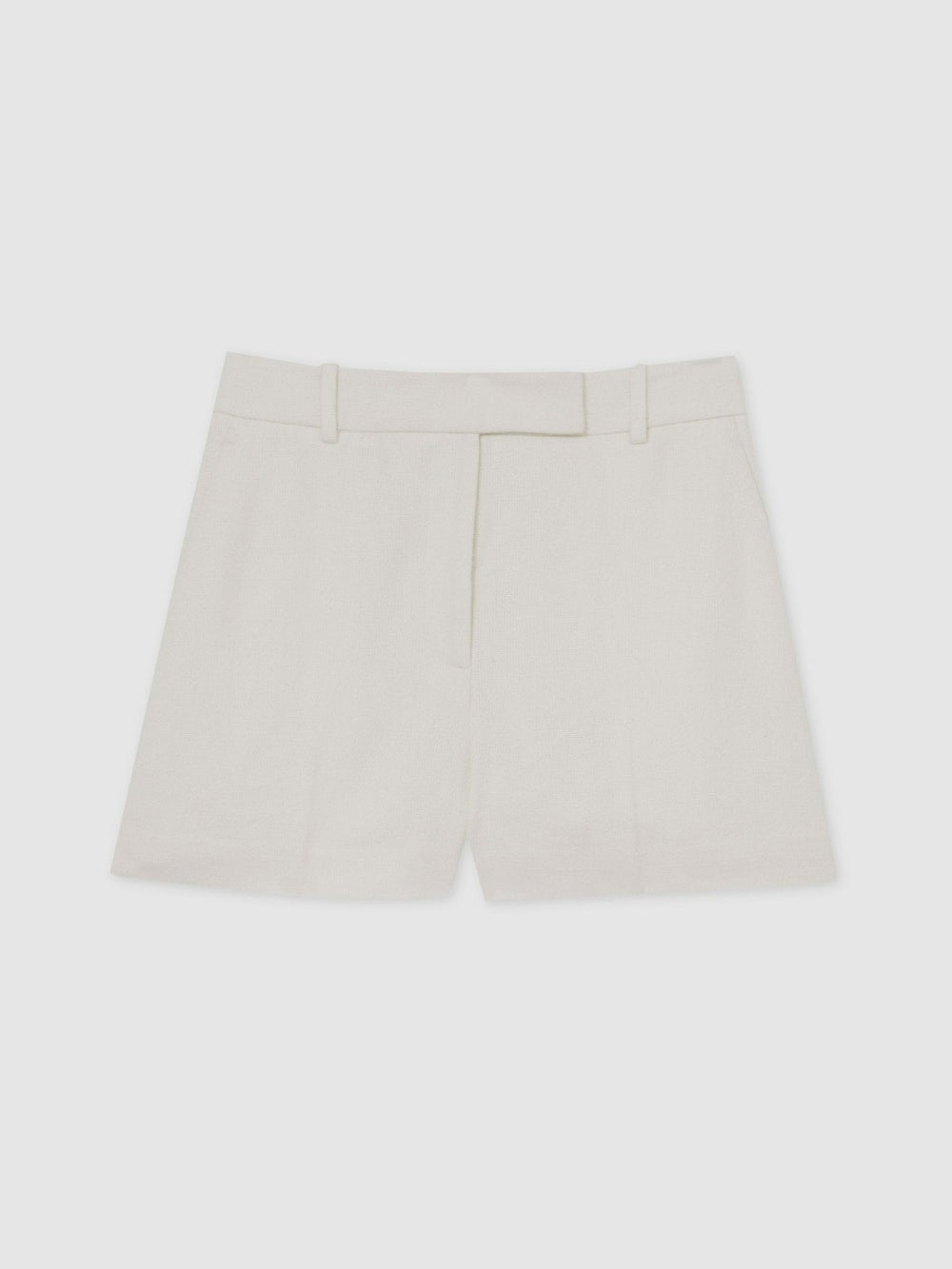Linen-Blend Tailored Shorts White | Womens