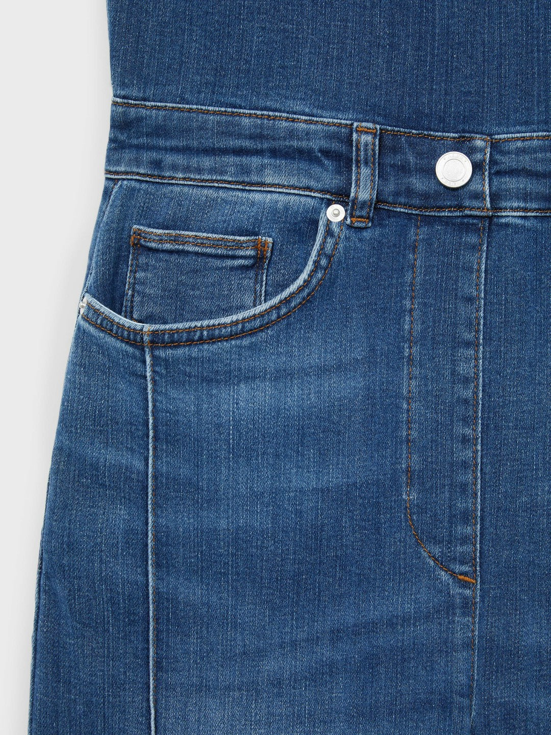 Wide-Leg Racer-Back Denim Jumpsuit Indigo | Womens