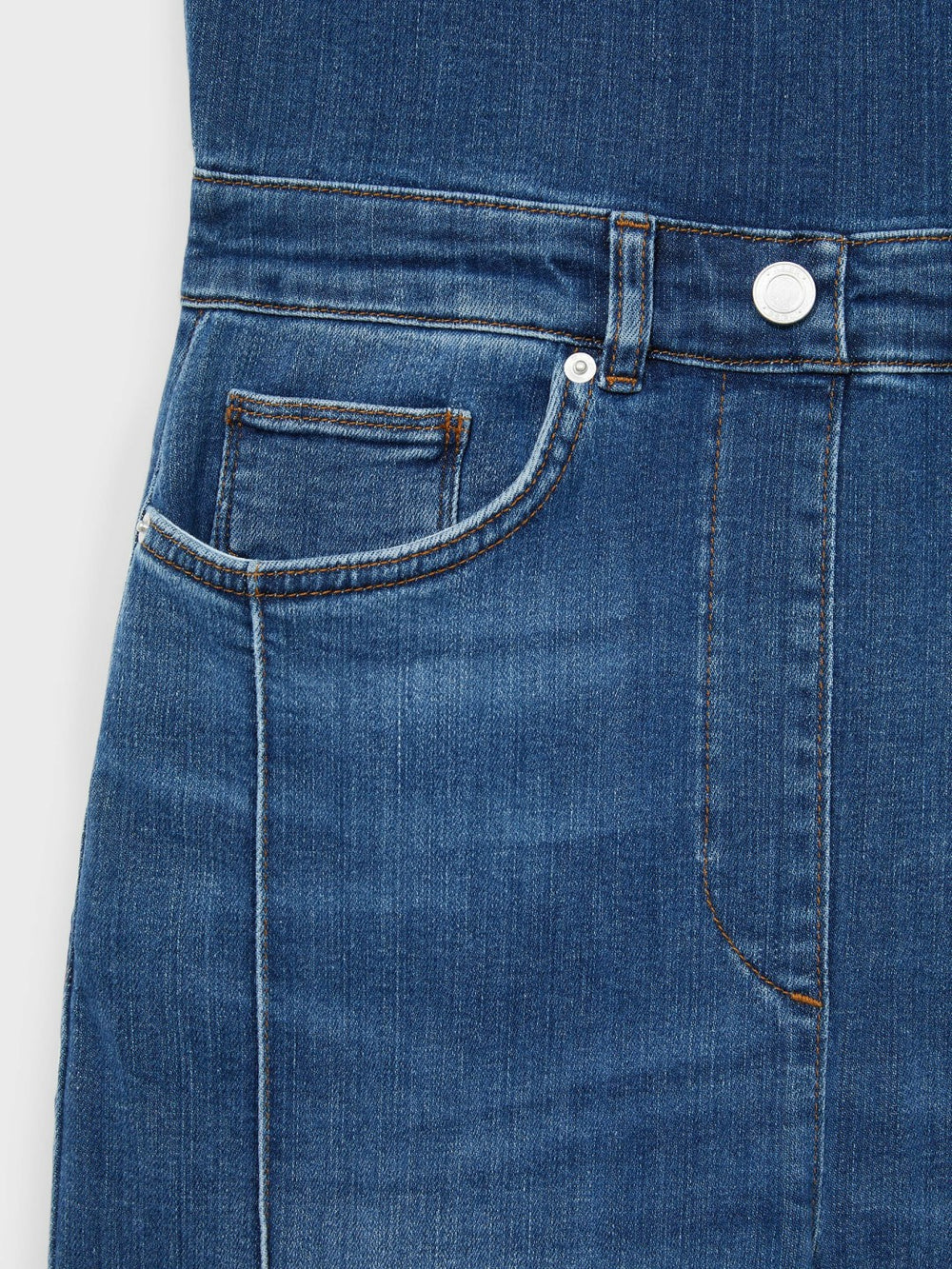 Wide-Leg Racer-Back Denim Jumpsuit Indigo | Womens