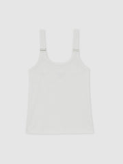 Stretch-Cotton D-Ring Strap Vest White | Womens
