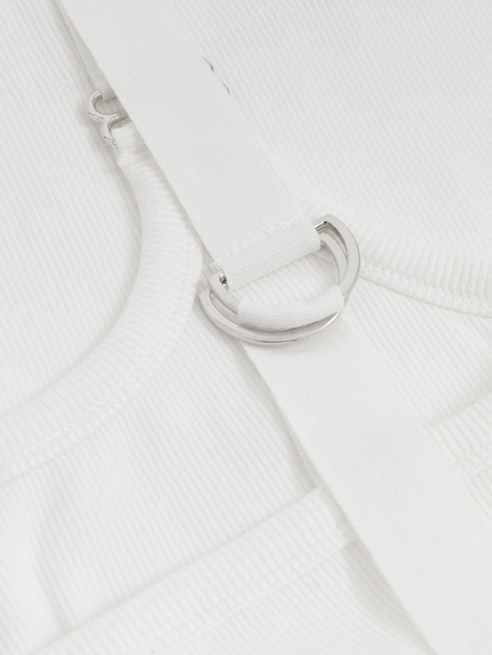 Stretch-Cotton D-Ring Strap Vest White | Womens