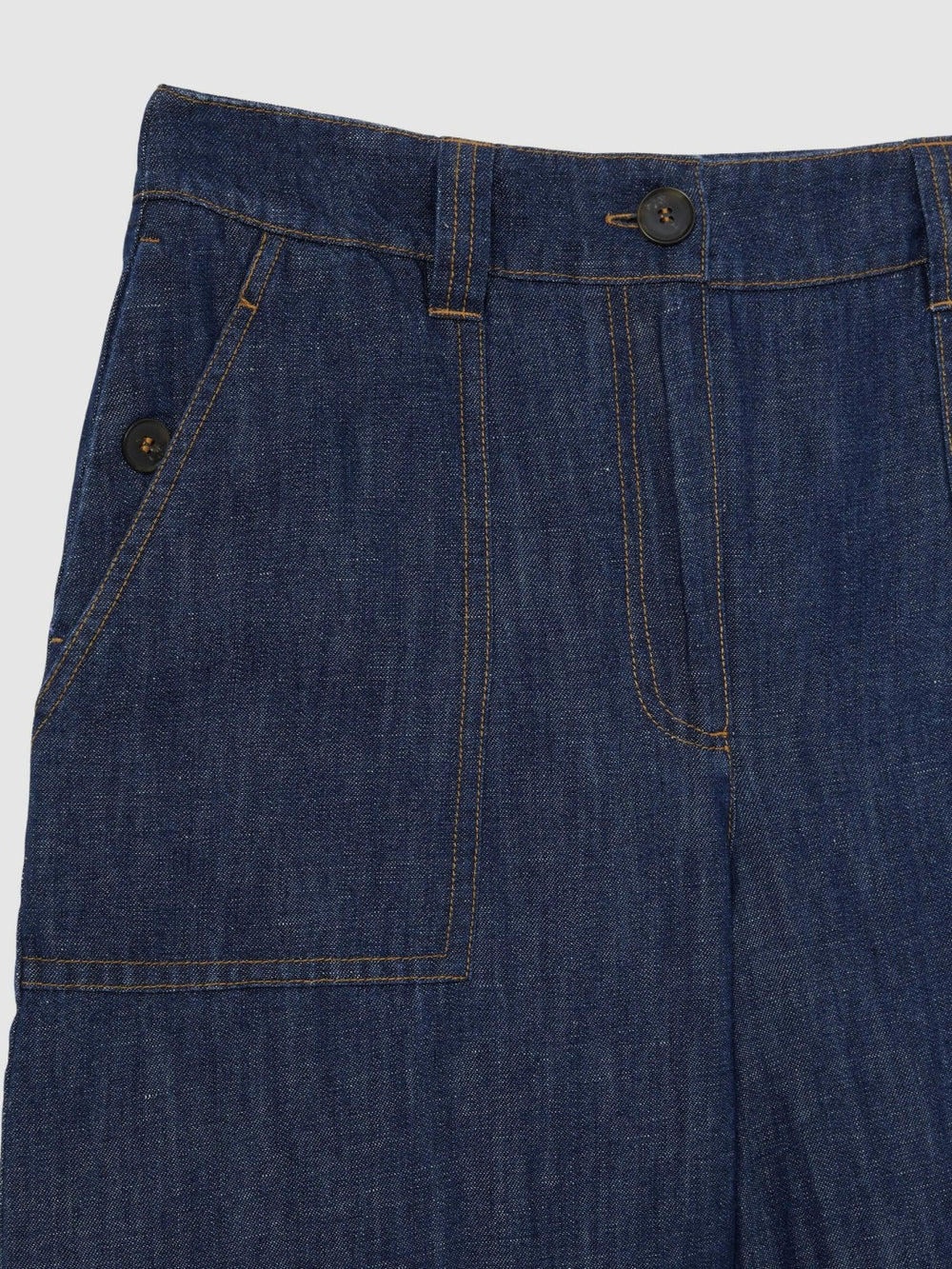 Linen Wide Leg Trousers Indigo | Womens