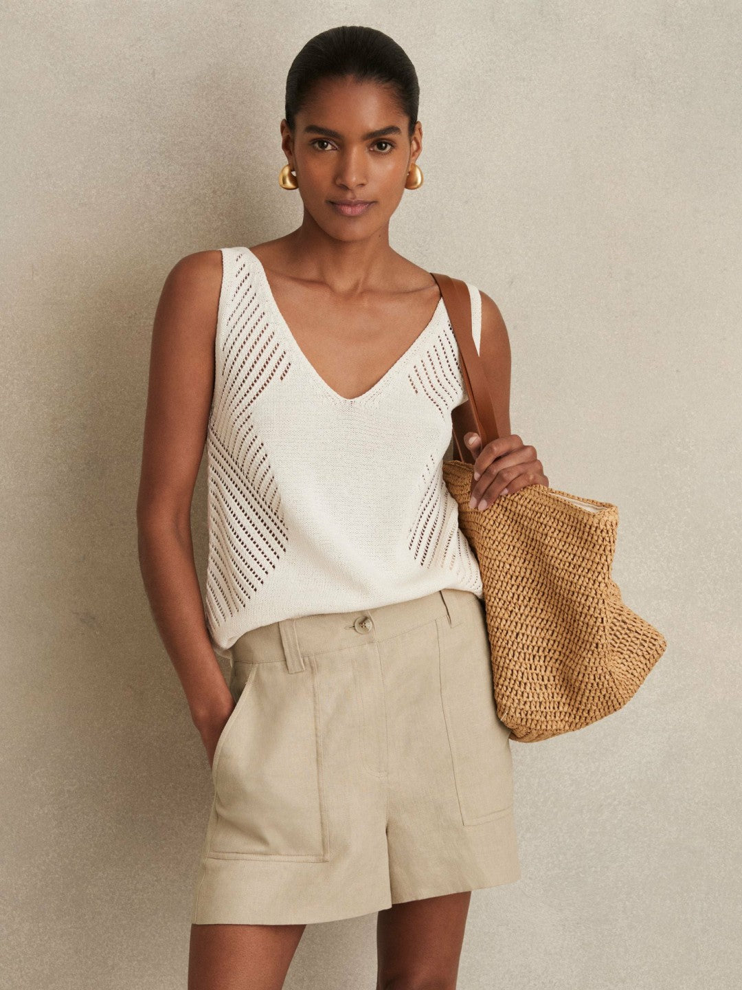 Linen Shorts Neutral | Womens