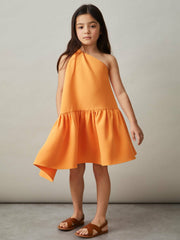 9-13 yrs One-Shoulder Tiered Dress Orange | Children