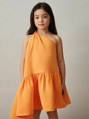 9-13 yrs One-Shoulder Tiered Dress Orange | Children