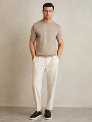 Interlock Jersey Crew Neck T-Shirt Taupe Brown | Mens