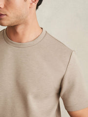 Interlock Jersey Crew Neck T-Shirt Taupe Brown | Mens