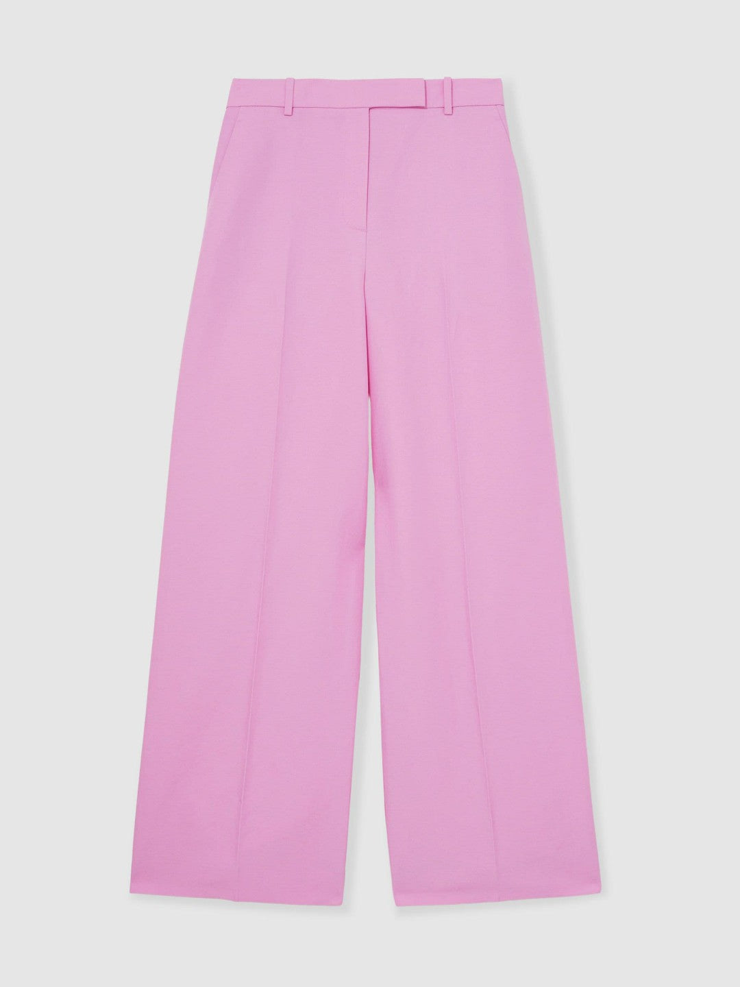 Wide-Leg Trousers With Linen Pink | Womens