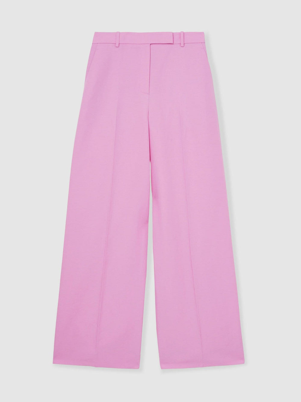 Wide-Leg Trousers With Linen Pink | Womens