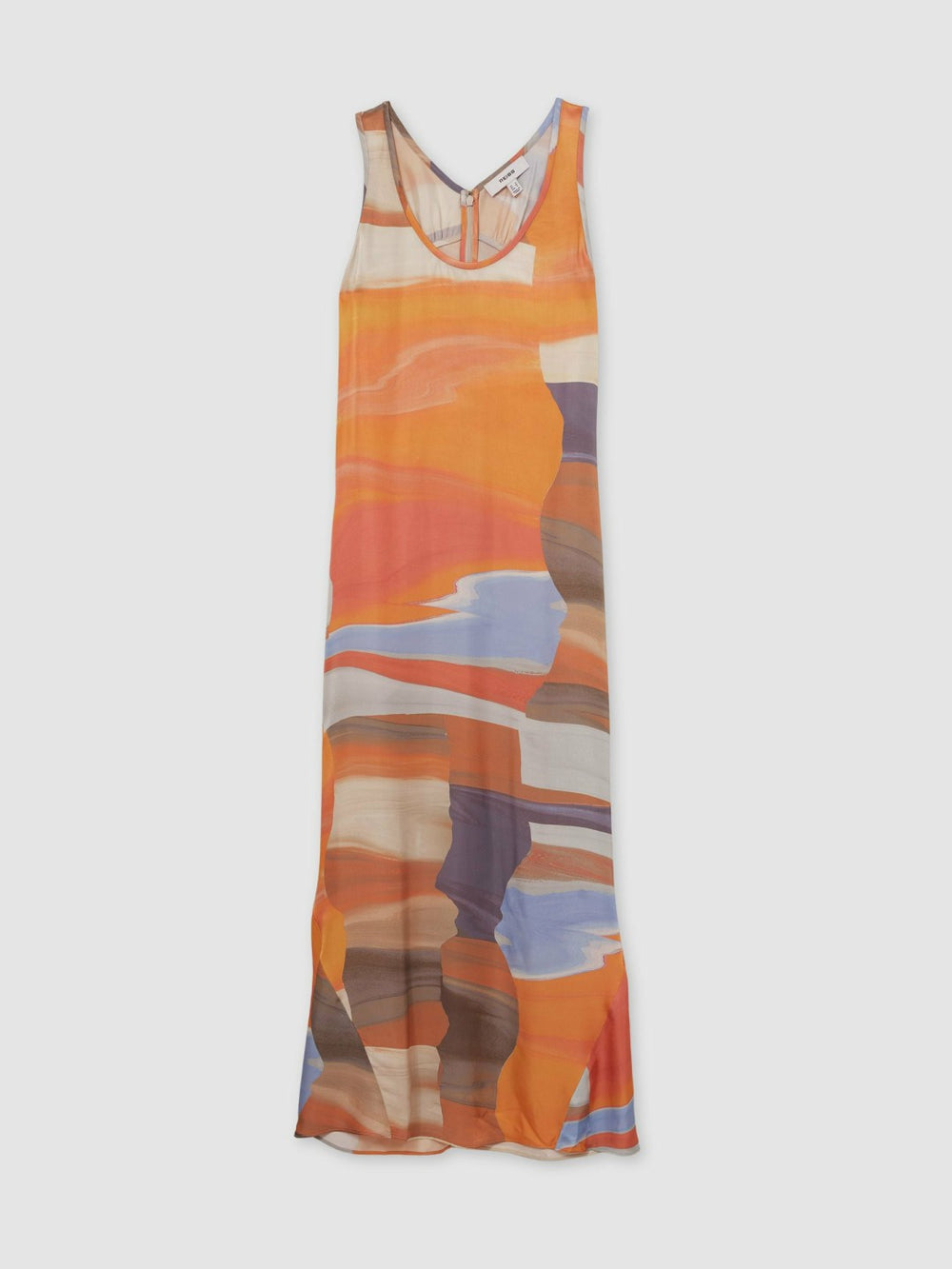 Sunset Print Sleeveless Slip Dress Coral | Womens