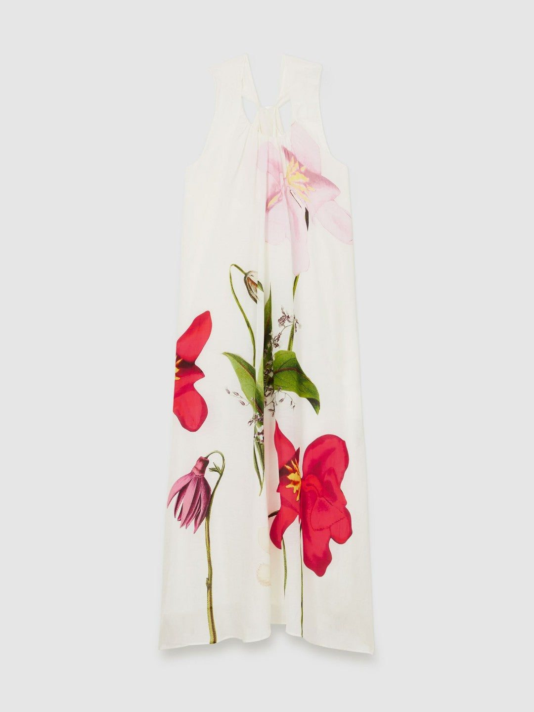 NYBG Floral Print Maxi Dress With Linen Ivory | Womens