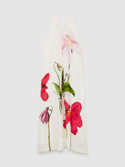 NYBG Floral Print Maxi Dress With Linen Ivory | Womens