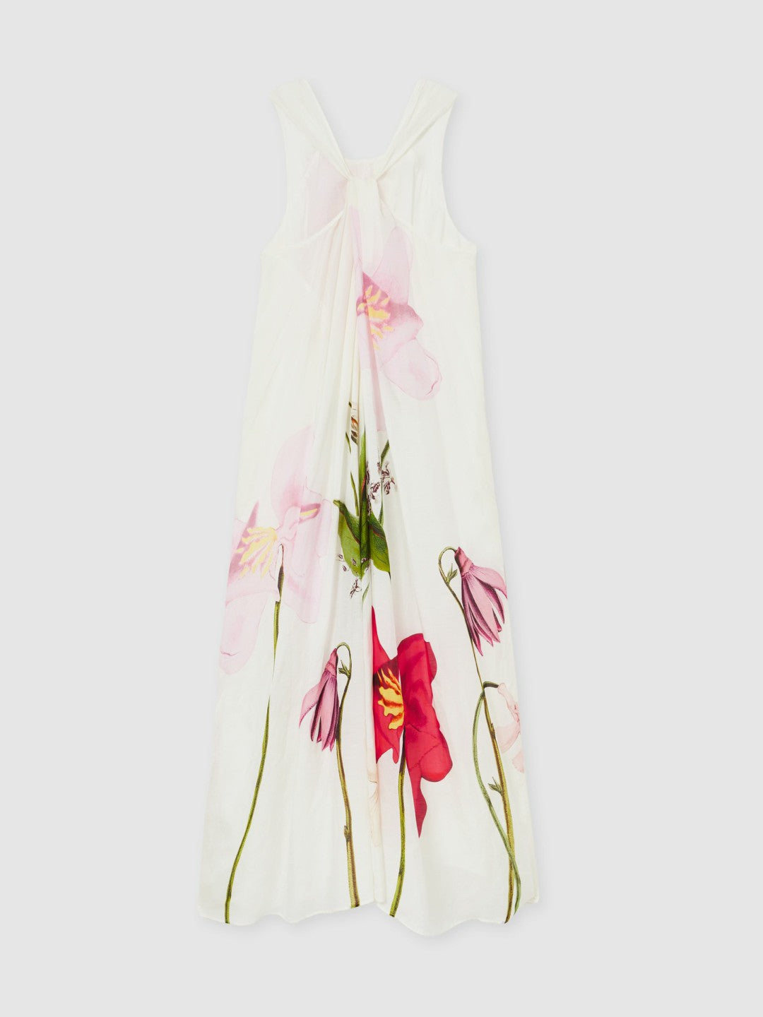 NYBG Floral Print Maxi Dress With Linen Ivory | Womens
