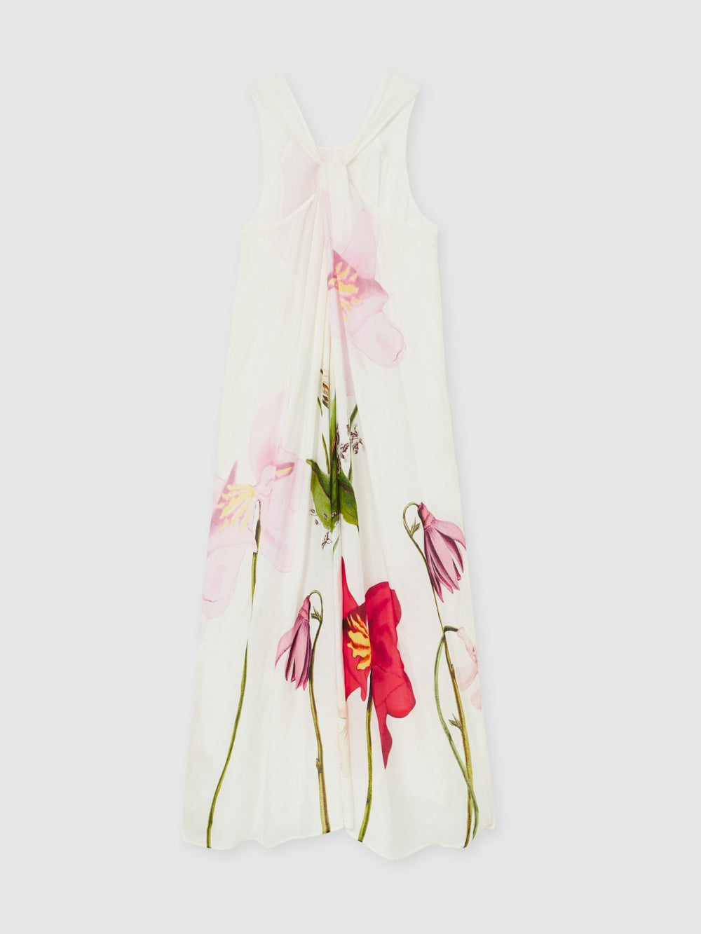 NYBG Floral Print Maxi Dress With Linen Ivory | Womens