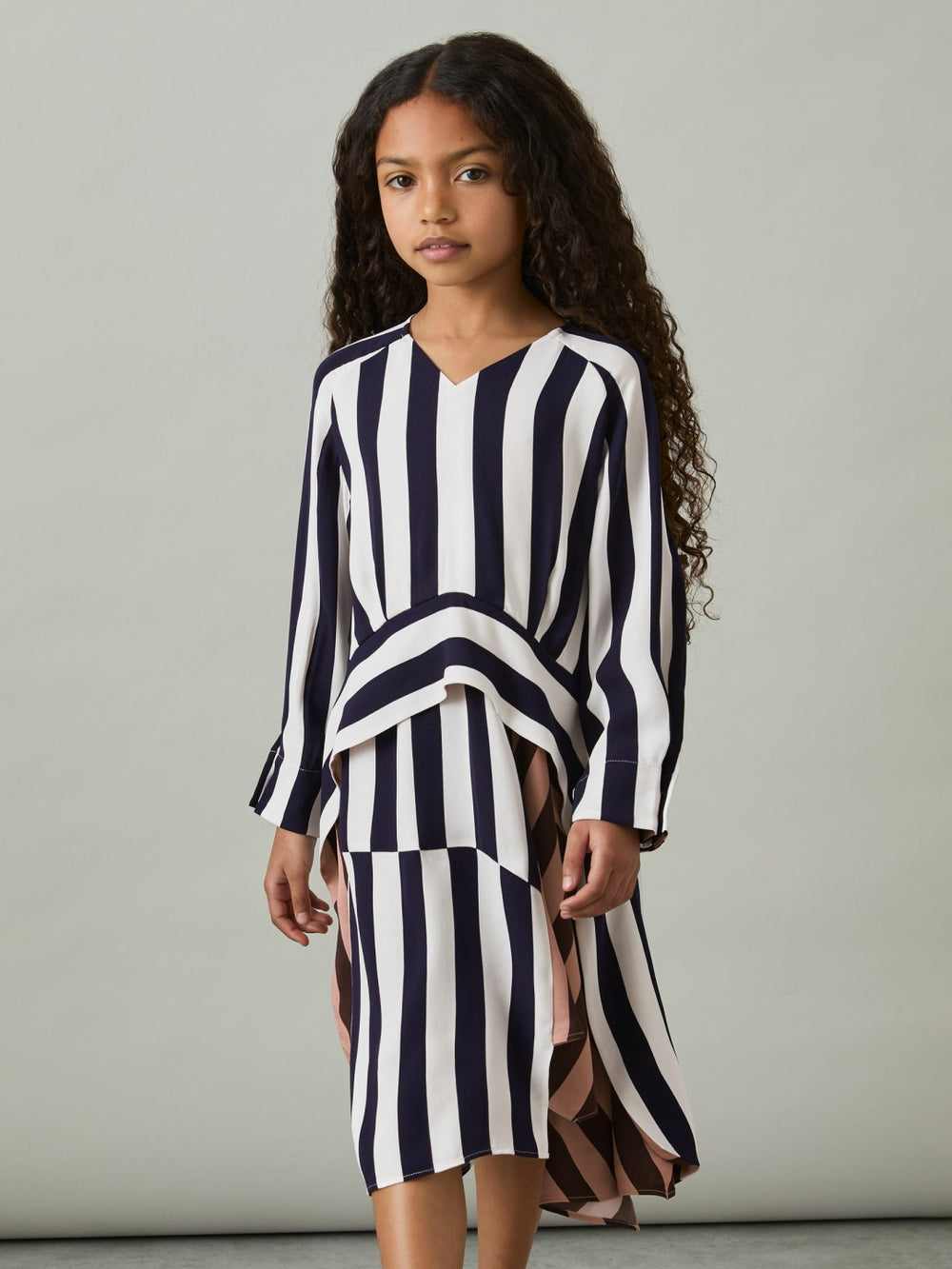 13-14 yrs Stripe-Print Handkerchief Dress Multi | Children
