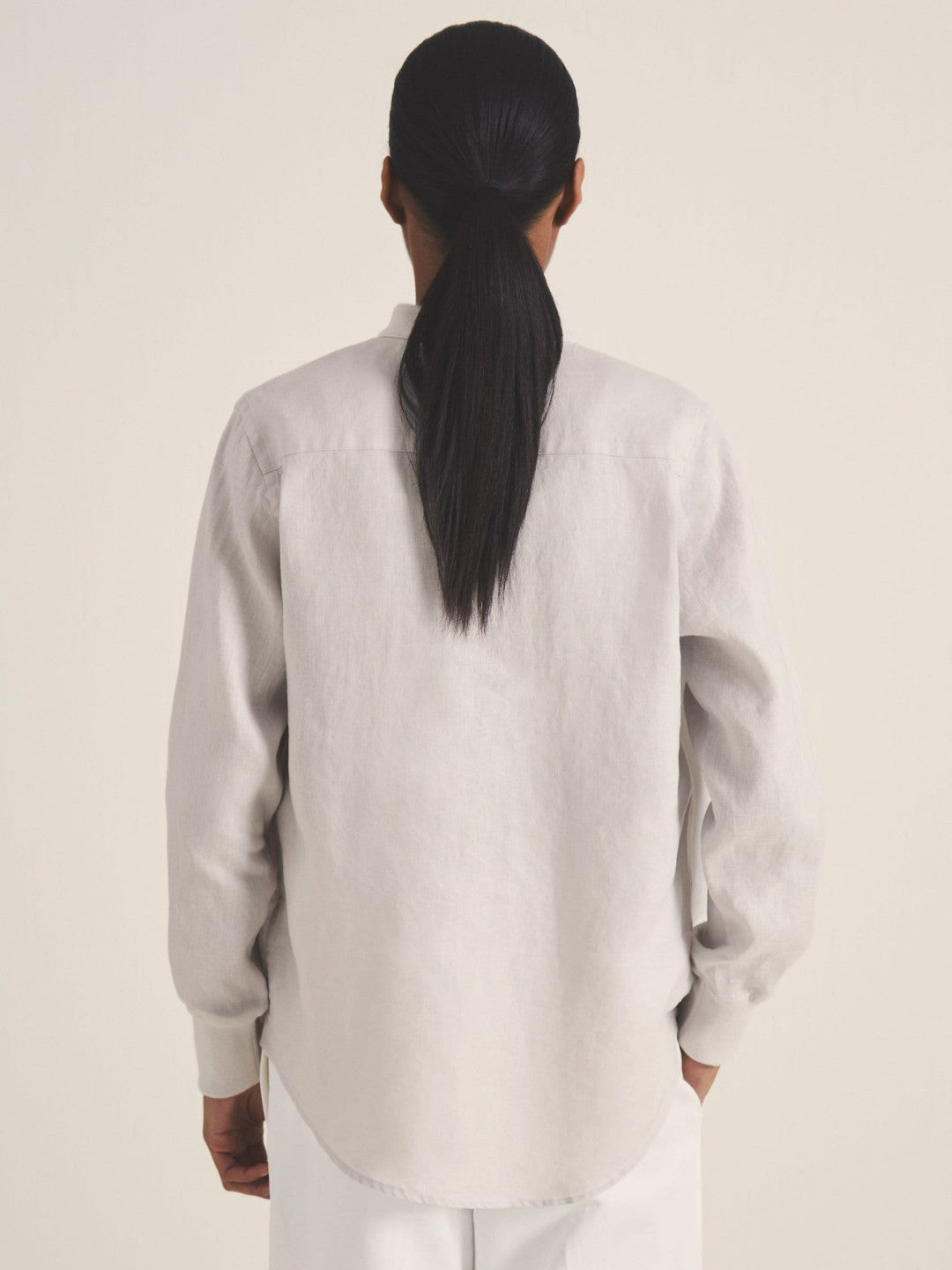 | Les 100 Ciels Linen Shirt Soft Grey | Womens