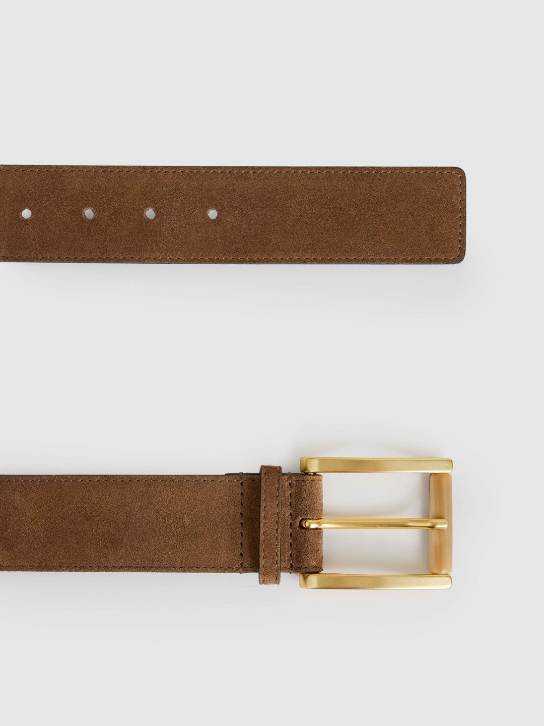 Suede Square Roller Buckle Belt Tan | Womens